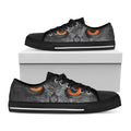Owl Eyes Print Black Low Top Sneakers