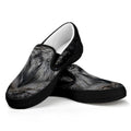 Owl Eyes Print Black Slip On Sneakers