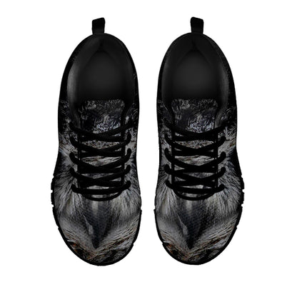 Owl Eyes Print Black Sneakers