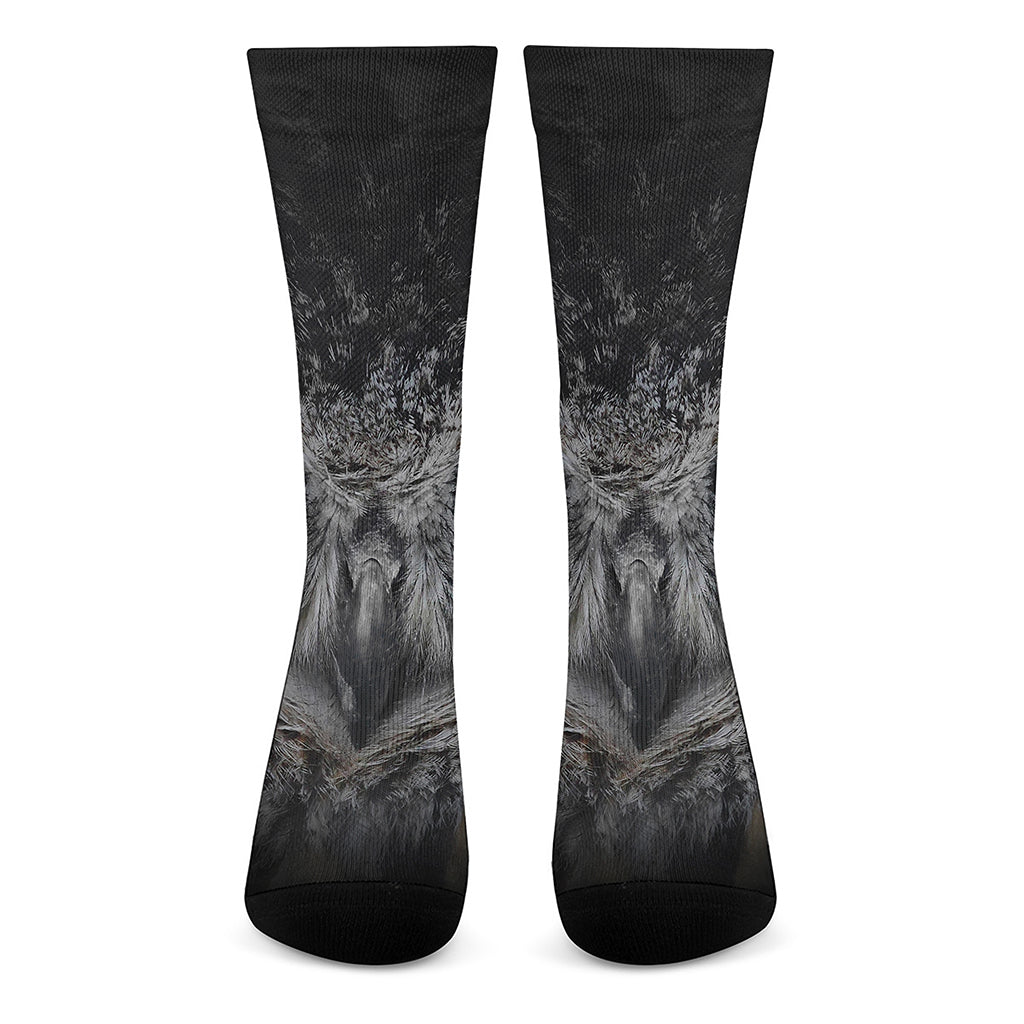 Owl Eyes Print Crew Socks