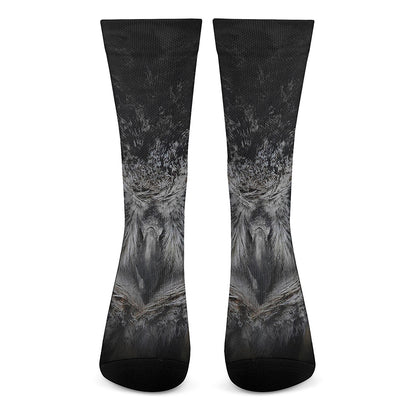 Owl Eyes Print Crew Socks