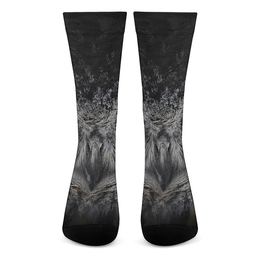 Owl Eyes Print Crew Socks