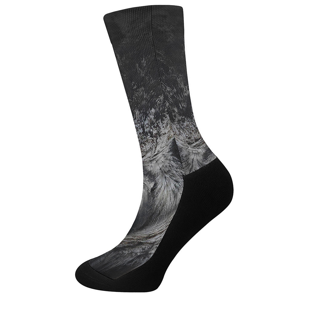 Owl Eyes Print Crew Socks