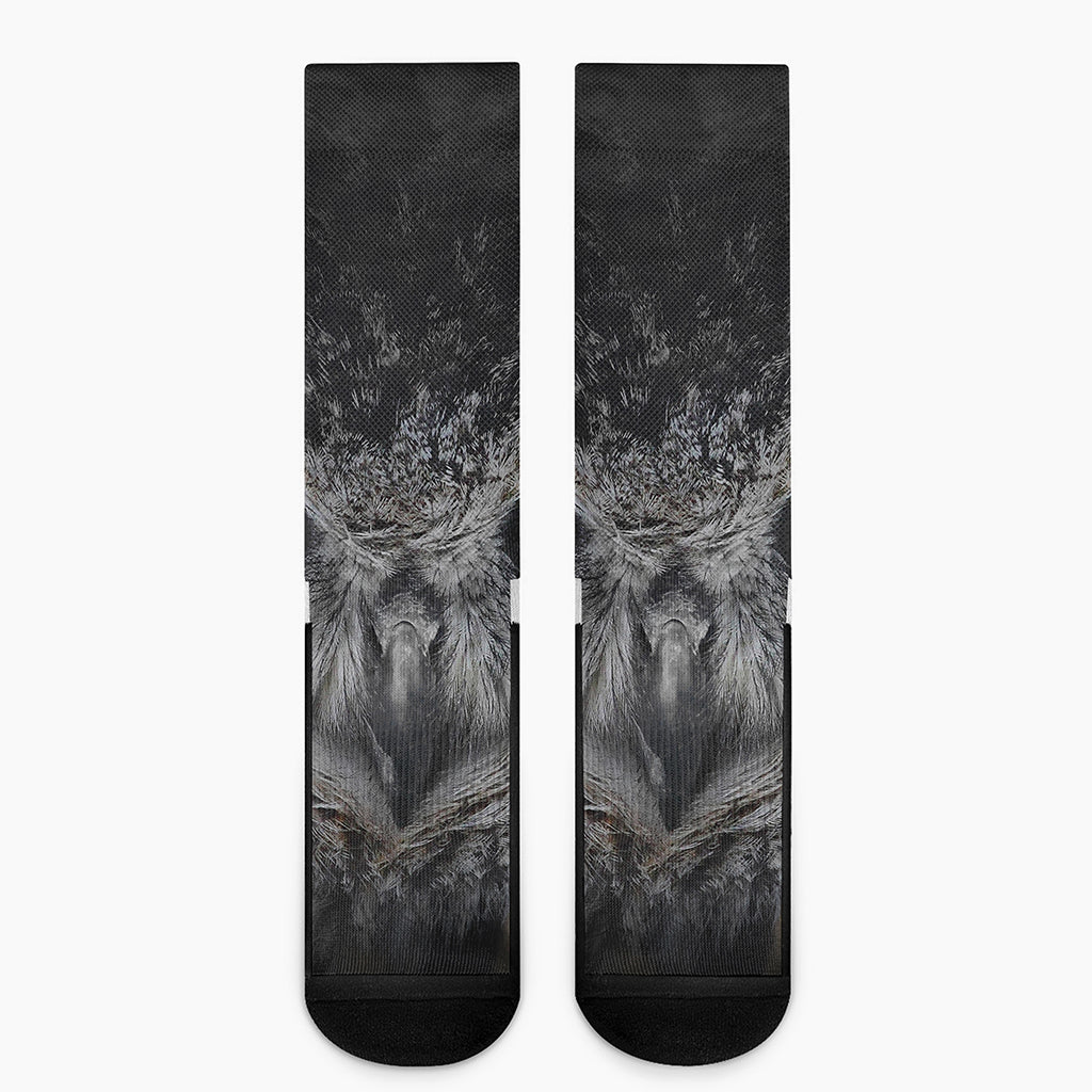 Owl Eyes Print Crew Socks