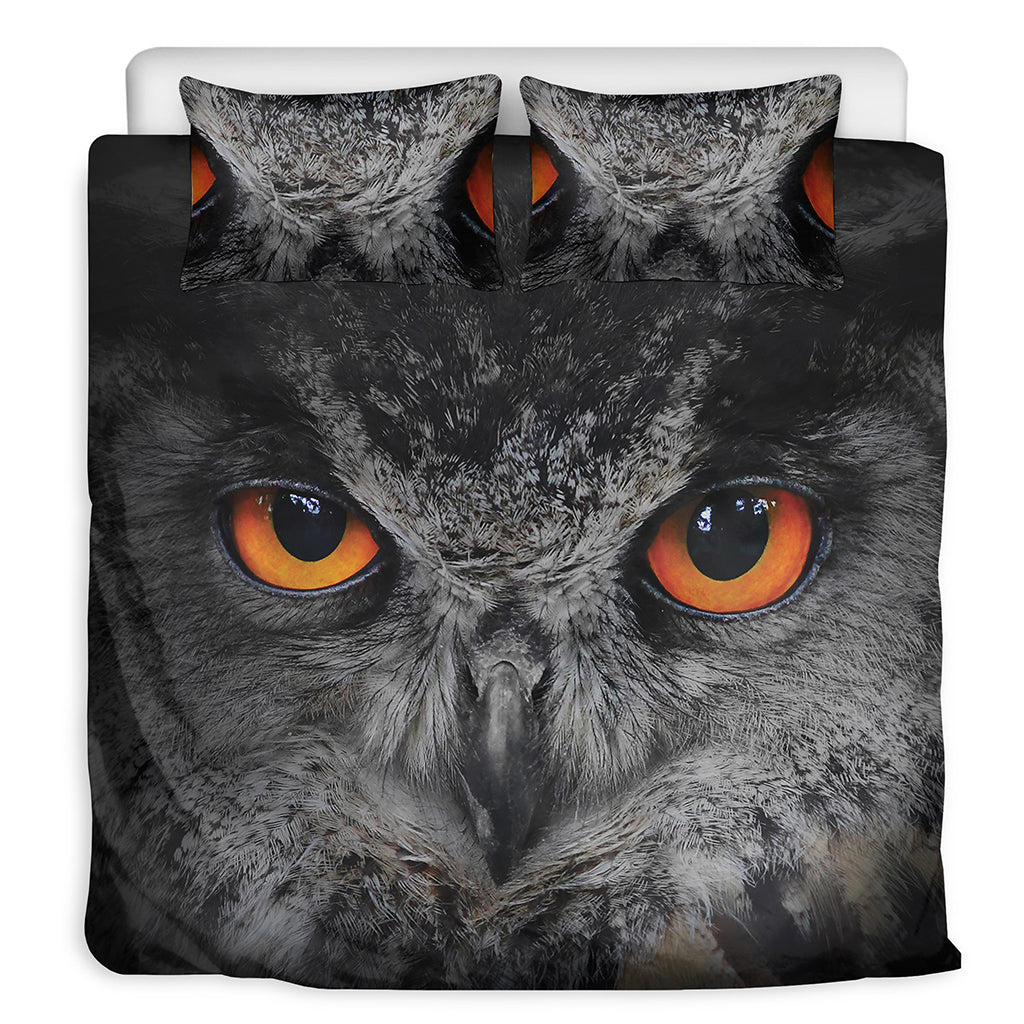 Owl Eyes Print Duvet Cover Bedding Set