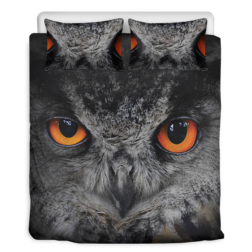 Owl Eyes Print Duvet Cover Bedding Set
