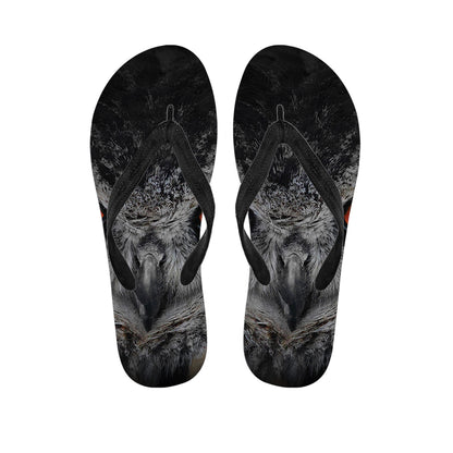 Owl Eyes Print Flip Flops