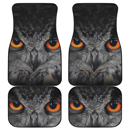 Owl Eyes Print Front and Back Car Floor Mats