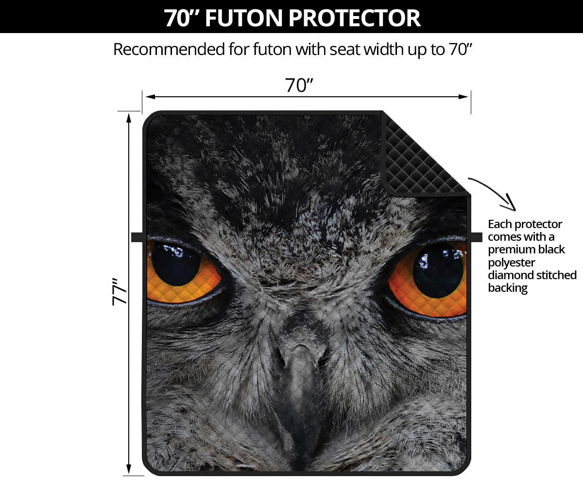 Owl Eyes Print Futon Protector