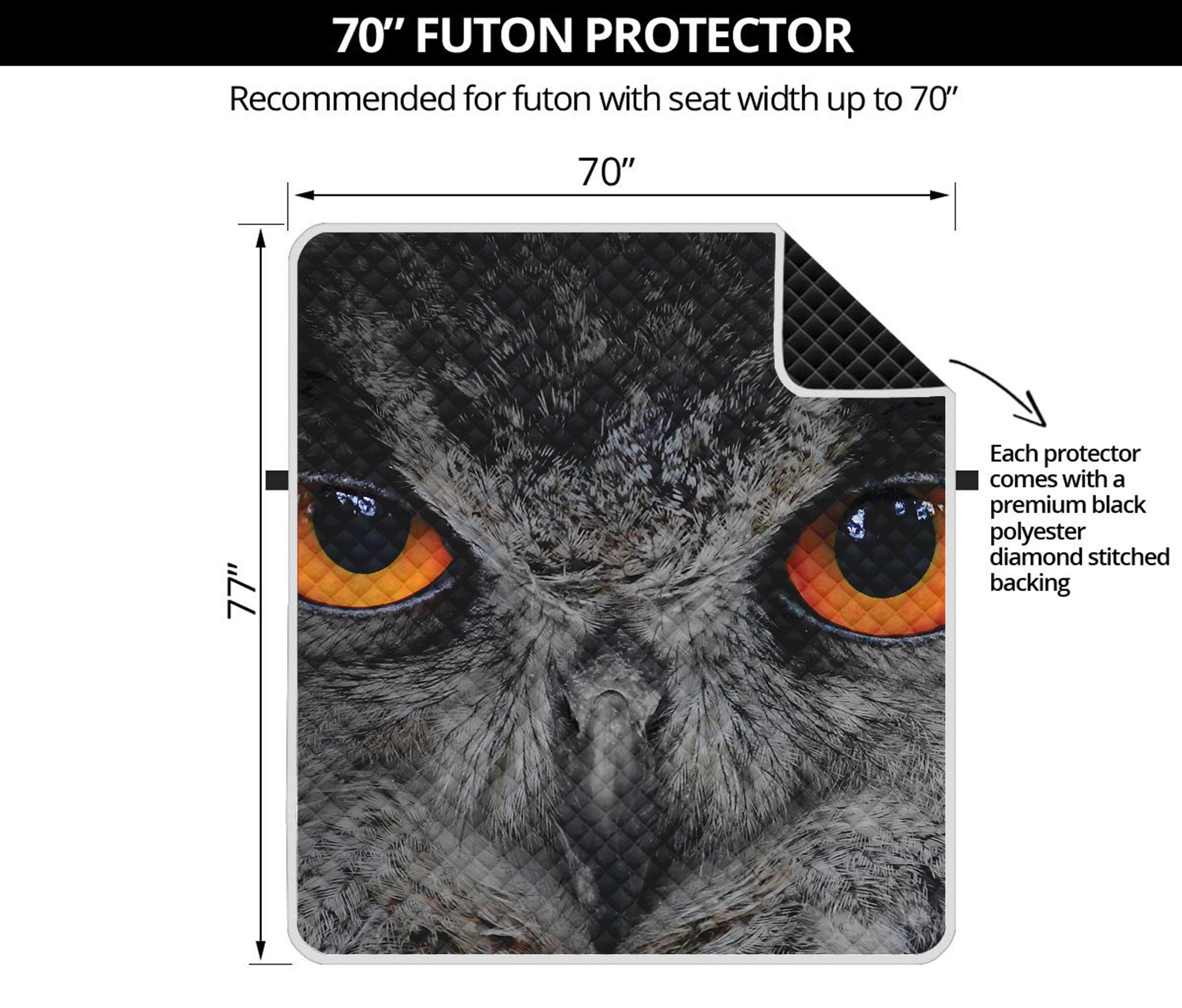 Owl Eyes Print Futon Protector