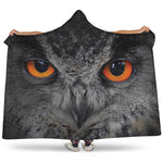 Owl Eyes Print Hooded Blanket