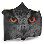 Owl Eyes Print Hooded Blanket