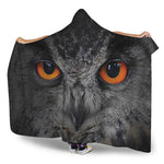 Owl Eyes Print Hooded Blanket