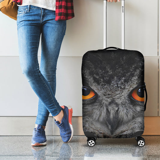 Owl Eyes Print Luggage Cover