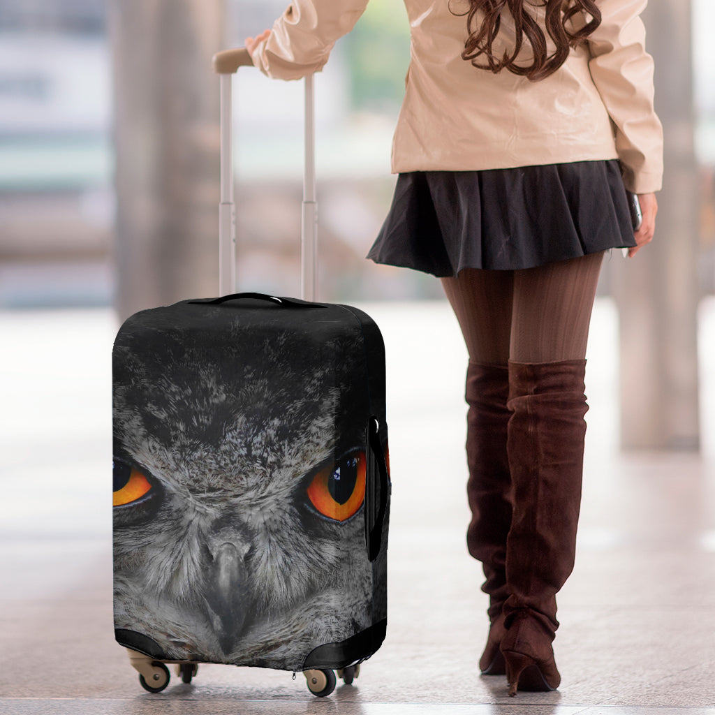 Owl Eyes Print Luggage Cover