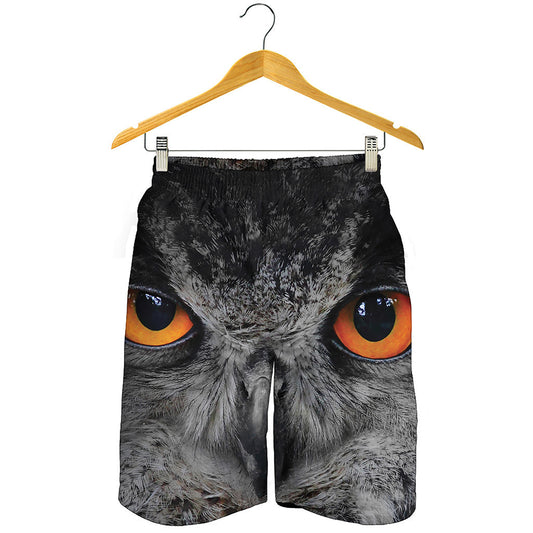 Owl Eyes Print Men's Shorts