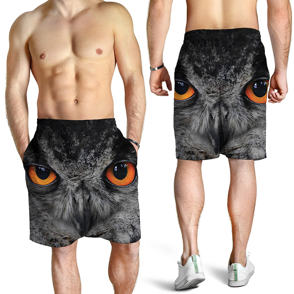 Owl Eyes Print Men's Shorts