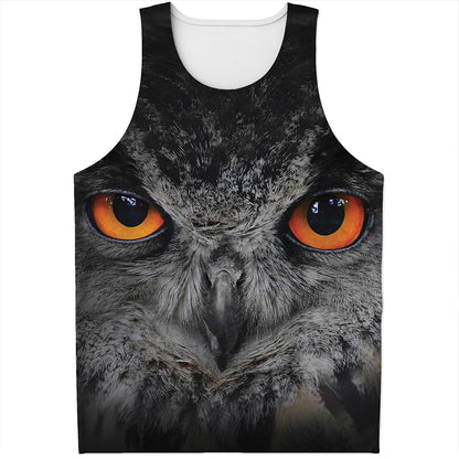 Owl Eyes Print Men's Tank Top
