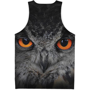 Owl Eyes Print Men's Tank Top