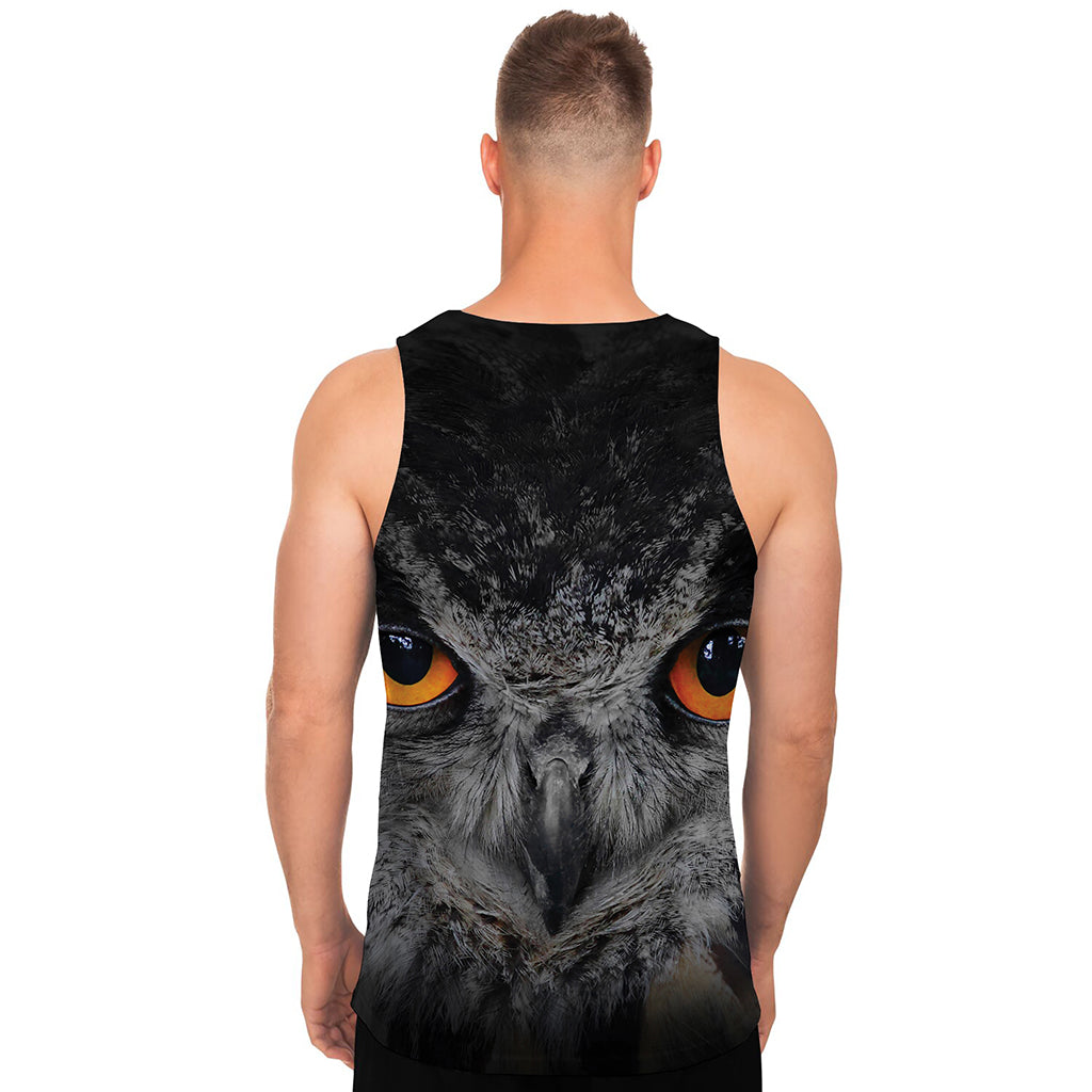 Owl Eyes Print Men's Tank Top