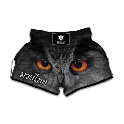 Owl Eyes Print Muay Thai Boxing Shorts