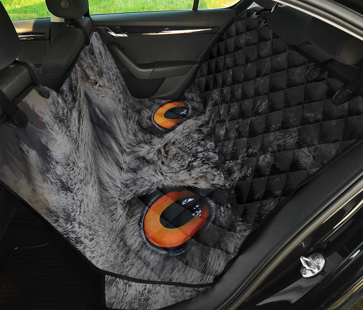 Owl Eyes Print Pet Car Back Seat Cover