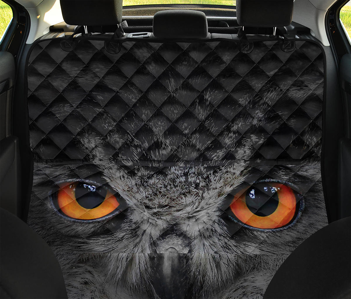 Owl Eyes Print Pet Car Back Seat Cover