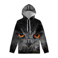 Owl Eyes Print Pullover Hoodie