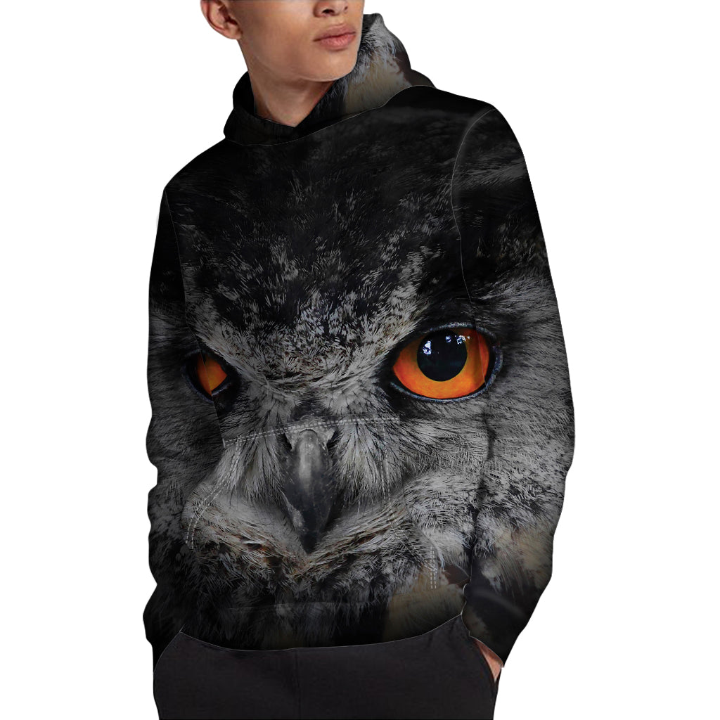 Owl Eyes Print Pullover Hoodie