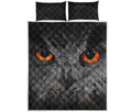 Owl Eyes Print Quilt Bed Set