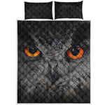 Owl Eyes Print Quilt Bed Set