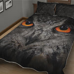 Owl Eyes Print Quilt Bed Set