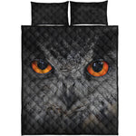 Owl Eyes Print Quilt Bed Set