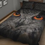 Owl Eyes Print Quilt Bed Set
