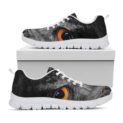Owl Eyes Print White Sneakers