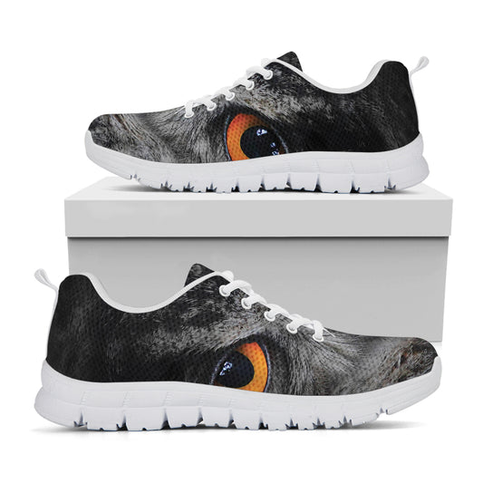 Owl Eyes Print White Sneakers