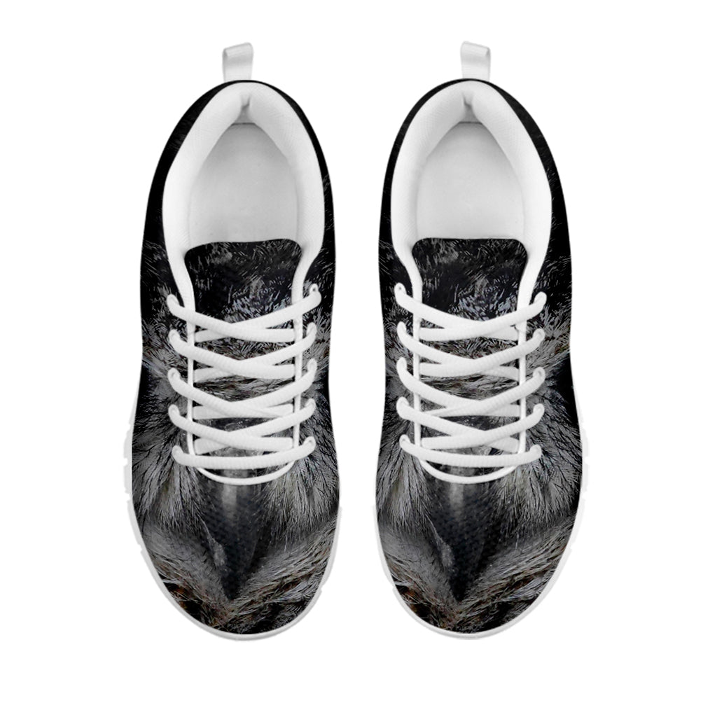 Owl Eyes Print White Sneakers