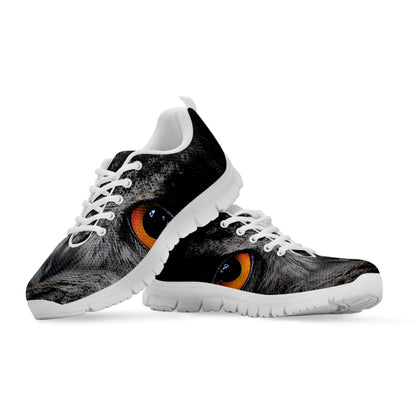 Owl Eyes Print White Sneakers