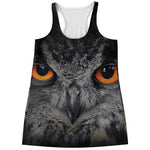 Owl Eyes Print Women's Racerback Tank Top