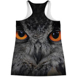 Owl Eyes Print Women's Racerback Tank Top