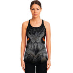 Owl Eyes Print Women's Racerback Tank Top