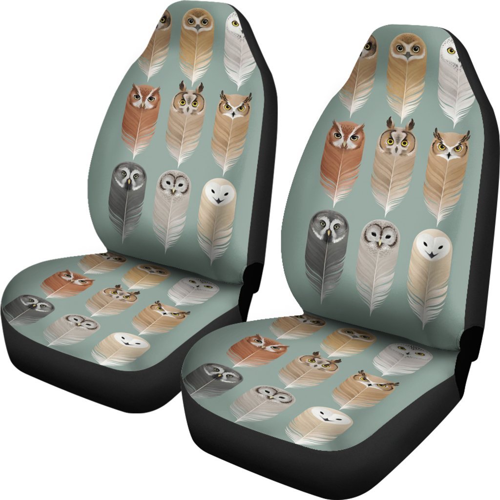 Owl Feather Faces Universal Fit Car Seat Covers GearFrost