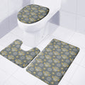 Owl Knitted Pattern Print 3 Piece Bath Mat Set