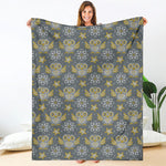 Owl Knitted Pattern Print Blanket