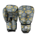 Owl Knitted Pattern Print Boxing Gloves