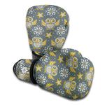 Owl Knitted Pattern Print Boxing Gloves