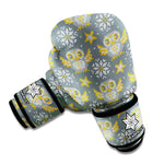 Owl Knitted Pattern Print Boxing Gloves