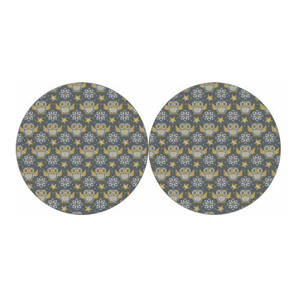Owl Knitted Pattern Print Car Coasters