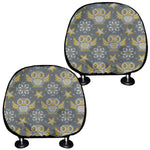 Owl Knitted Pattern Print Car Headrest Covers