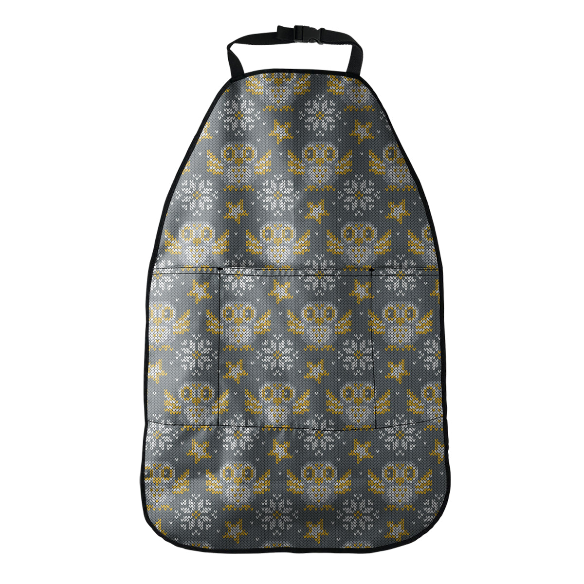 Owl Knitted Pattern Print Car Seat Organizers